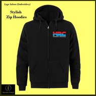 Zipper Hoodie Jacket HRC Honda Racing VTEC Classic  Sportswear Streetwear Sulam -Embroidery FKLFKL