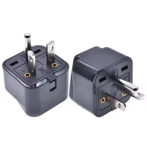 Black Universal EU UK US to 6-15P 6-20P Plug Adaptor Socket Converter US Grounded 3 Pin AC Plug Amer