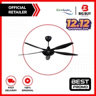 12.12 SALE ECOLUXE ECO-503 56" DC Motor with 6 Speeds Remote Control Ceiling Fan 5 Blades Kipas Sili