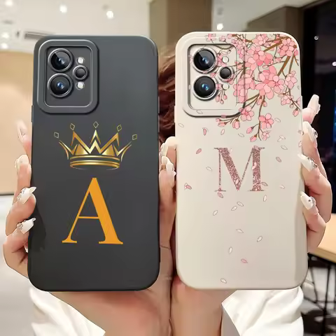 For Realme GT2 Pro 5G Case Realme GT2 Cover Silicone Fashion Letters Shockproof Soft Phone Cases For