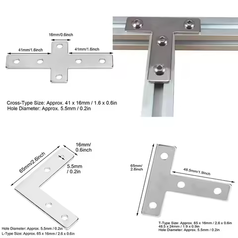 Aluminium Profiles Corner Bracket Carbon Steel Aluminum Extrusion Profile Plate Fasteners 2020 3030
