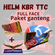 KBR FULL FACE TTC HELMET TT COURSE LEOPARD MOTIF HANDSOME PACKAGE VISOR RACER X + premium iridium sp