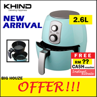 Khind 2.6L Electric Turbo Air Fryer ARF26 with Timer &amp; Temperature Control ARF-26