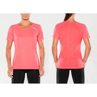 2XU Womens Short Sleeve T-Shirt Marathon Running Sport Fitness Lightweight Quick Dry Reflective Half