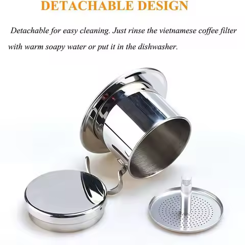 Vietnamese Coffee Filter Portable Coffee Press Maker Reusable Phin Infuser Strainer Pot Coffee Drip 