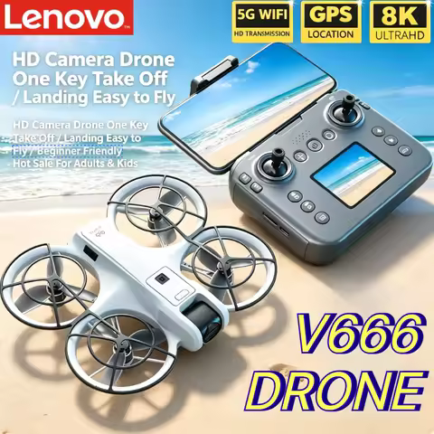 Lenovo V666 Mini GPS Foldable Drone 8K Dual Camera 5G WIFI FPV Brushless Optical Flow Obstacle Avoid