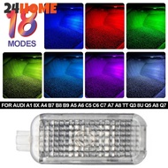 24HOME 1PC RGB Car Footwell Light Luggage Compartment Touch LED Seat Lamp For Audi A1 8X A4 B7 B8 B9