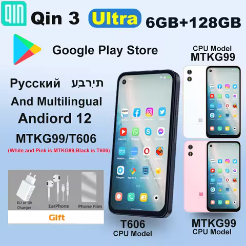 Qin 3 Ultra Google Version Play Store Global Android 12 MTK G99 5.02 Inch 6GB 128GB Multilingual Min