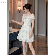 IBUY💗 Women's Lightweight Gauze Embroidered Sequin Slim-Fit Dress