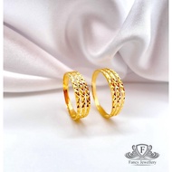 Fancy Jewellery Emas 916 Cincin KLCC 3Layer Emas 916 tulen Bajet Emas 916