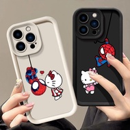 Hello Kitty Spiderman Kiss Phone Casing for iphone 16 15 11 13 Pro Max Xr X 7 8 14 Plus 12 13 Mini X