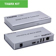 200m HDMI USB Extender RJ45 IP Network KVM Over IP Extender Over Cat5e Cat6 HDMI KVM Extender by TCP