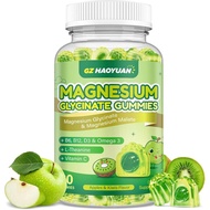 Magnesium Glycinate untuk Dewasa, Gula Magnesium Malate dengan Omega3 D3 B6 B12 C, Relaksasi, Bs Gre