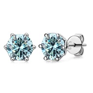 JoyceJelly 1/2/4CT VVS D Color Moissanite Russian Cut 8H8A Lab Diamond Stud Earrings For Women S925 