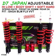 D7 JAPAN Adjustable 3 Step Hi Low Body Shift Soft Hard  For Proton Saga BLM FLX VVT