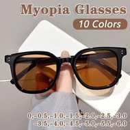 -6.0ถึง0ใหม่ Myopia แว่นกันแดดผู้หญิงหญิงสาวกลมไล่ระดับสีแว่นตากันแดด UV400อะคริลิคแว่นสายตาสั้นแว่น