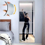 2/4/8/10pcs Mirrored Wall Stickers, Can Be Pieced Together, Full Length Mirror, Suitable For Bedroom