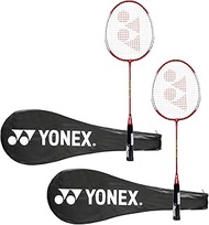 Yonex GR 303 Aluminium Blend Badminton Racquet with Full Cover, Set of 2 (Red/Red)