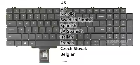 Keyboard for Dell 01WYH2 0713DM 0P2K2J 0MH69P 0KG9G3 0M8M7D 0RVK7W 0PW1WC 0P2RFG 0MH9MJ 0X36MK DLM19