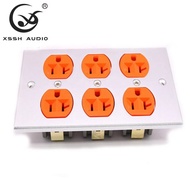 US Jack Power Connector Hi-end DIY HIFI Brass 62% Copper Plating 24k Gold 146 Type 15AMP IEC Inlet 3