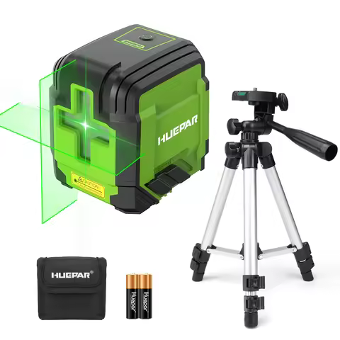 Huepar Laser Level with Tripod 98Ft Green Self Leveling Cross Line Laser Accurate Measuring Leveler 