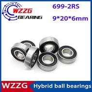 WZZG 1PCS  699-2RS hybrid ceramic ball bearing 9*20*6mm bicycle pedal bearing
