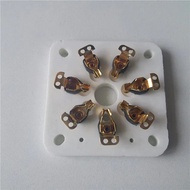 Ceramic Tube Socket 7 Pin Electrical Plug Sockets Flat Connectors GZC7-C Seat Tube Holder For 6C33 F