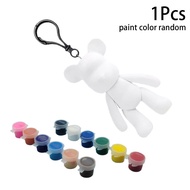 Mini DIY Fluid Bearbrick Keychain Colored Bear Paint Parent-child Painting Fluid Toys Kids Q1G2