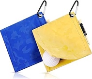 Newwiee 2 Pieces Golf Towel Small Comfortable Golf Ball Towel Blue and Yellow Golf Accessories for Men Wet Portable Golf Ball Cleaner Hooks for Golf Bags Golf Club Men Women Golf Course Exercise