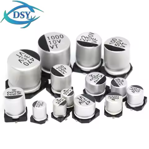 10PCS Aluminum Electrolytic Capacitor 6.3V 10V 16V 25V 35V 50V 63V SMD 1uF 2.2uF 3.3uF 4.7uF 10uF 22