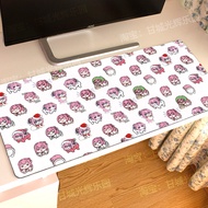 ซูเปอร์ไซส์เกมแผ่นรองเม้าท์ต่อพ่วง Doro NIKKE Nikki แผ่นรองเมาส์สำหรับเกมส์สุนัขสีชมพูแบบล็อคขอบหนา