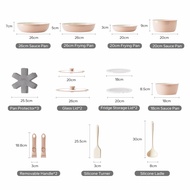 Redchef Nonstick Ceramic Rock Cookware Set Handle Removable (5/16Pcs) Non Toxic PFAS& PTFE& PFOA Fre