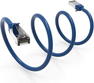 [50 Micron Gold Plated 4Ft Cat.8 S/FTP Shielded Ethernet Network Cable Blue 26AWG