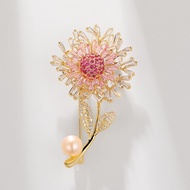 Xiliang Feizi High-End Dandelion Brooch Fashion Coat Accessories Zircon Pearl Brooch Gift Pin