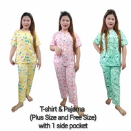 Terno Pajama for Women Sleepwear Set Free Size and Plus Size with Pocket