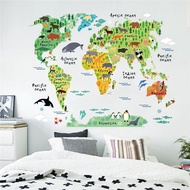 【Zooyoo】Animal World Map Sticker Retro World Map