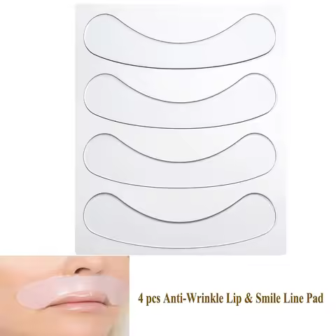 4Pcs Anti-Wrinkle Lip & Smile Line Pad Reusable Silicone Gel Anti-Aging Collagen Facial Lifting Patc