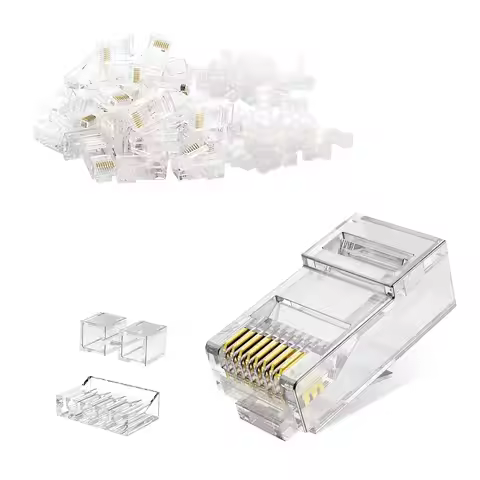 Cable Creation RJ45 Connectors, RJ45 Connector Connector Network Unshielded RJ45 Perforated Crystal 