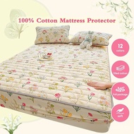 Protector Quilted Sheets Soft Breathable Mattress Cover Fitted Sheet Thickened Cotton Bed Cover Single/Queen/King 4 Size
