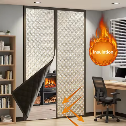 No Drill Magnetic Curtain, Odor & Noise Blocker for Bathroom, Thermal Blackout Seal for AC & Windows