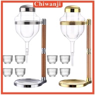 [Chiwanji] Japanese Cold Sake Glass Decanter with Sake Cups Transparent for Barware