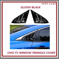 Honda Civic FC 2016 - 2020 ABS Side Vent Window Louvers Car Rear Quarter Spoiler Panel Glossy Matte Carbon