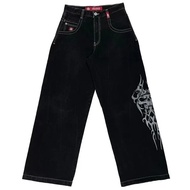 JNCO Jeans Y2K Mens Hip Hop Dice Graphic Embroidered Baggy Jeans Retro Blue Pants New Harajuku Gothi