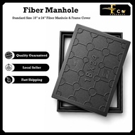 18 x 24 Inch Fiber Manhole Mosaic Cover & Frame Penutup Lubang Manhole Fiber Longkang Drainage Work