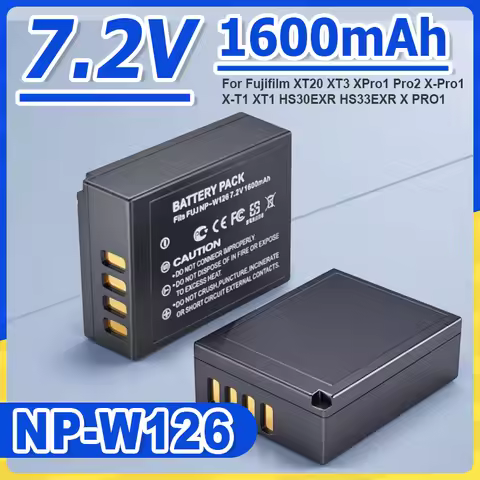 1600mAh NP-W126 Battery Rechargeable Batteries For Fujifilm XT20 XT3 XPro1 Pro2 HS30EXR HS33EXR X-Pr