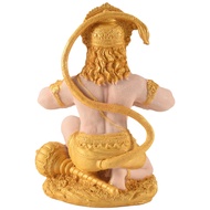 Gold Hanuman Statue Indian Lord Sculpture India Figurine Collection Idol Murti Sculpture for Decor O