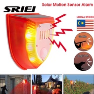 SRIEI Solar Alarm Sound Sensor Alert 129db Dog Flash Warning Sound Outdoor Waterproof Security Syste
