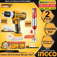 ▤ ✉ ❃ BUILDMATE Ingco Cordless Impact Hammer Drill 20V 13mm CIDLI20031 | 2PCS Combo Kit Hand Mixer