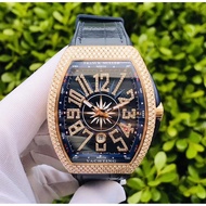 Franck Muller/FM18K Rose Gold Diamond Automatic Mechanical Men's Watch V45