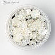 Decorative Beads 5 Flowers Iridescent White Petals